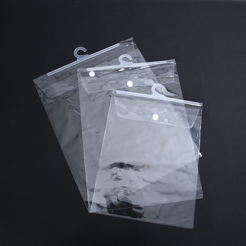PVC cross-stitch hook bags, transparent bags, factory direct shipping, underwear packaging plastic bags