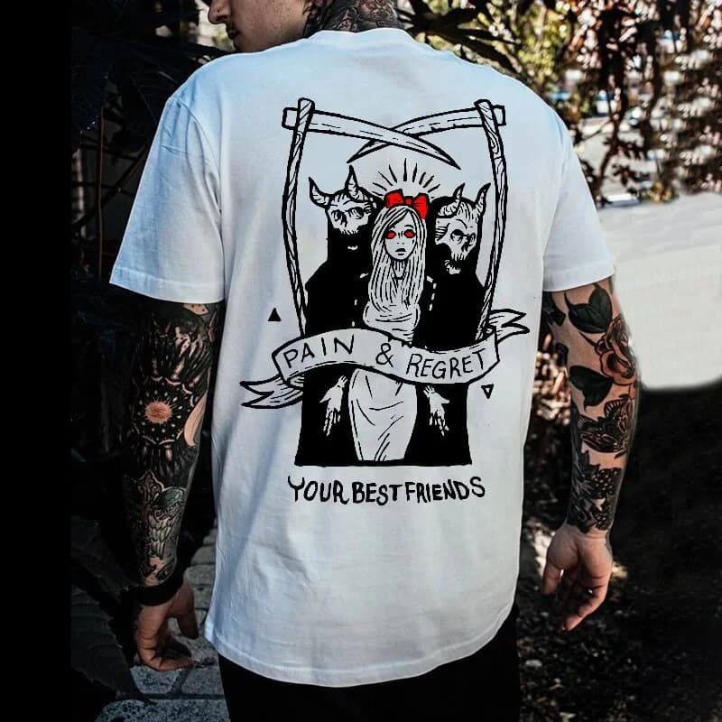Ouma Cotton Horror Devil Dark Punk Skull Graphic Tshirts Harajuku