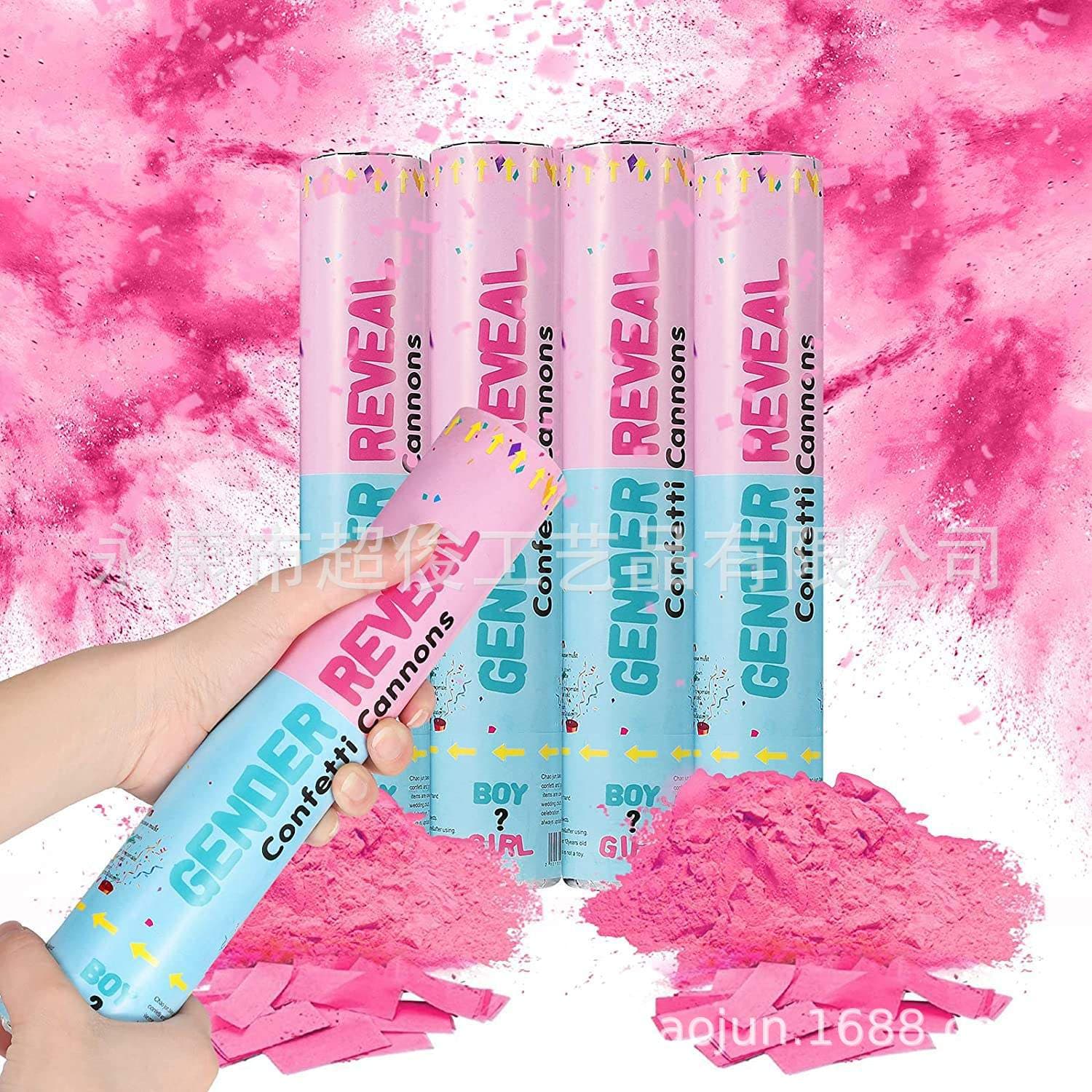 Cross-border Exclusive Gender Reveal Party Popper Handheld Spinning Confetti Cannon for Boy or Girl Guessing Game with Box Wholesale