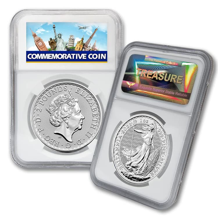 Foreign Currency Coin Coin Hard Collection Box Protective Box Appraisal Rating Label Empty