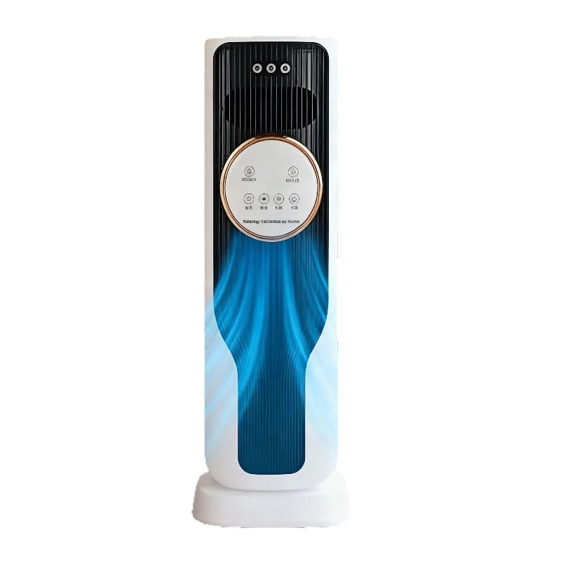 8A Vertical Air Conditioning Fan, Household Cooling and Heating Fan Dual-Use, Bladeless Fan for Two Seasons, Can Add Water and Ice