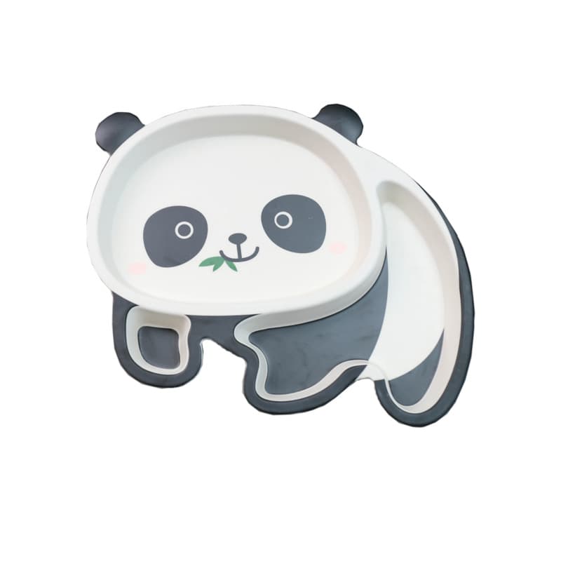 Bamboo Fiber Kids Dinnerware Set Cute Panda Bowl Baby Divided Plate High Appearance Animal Shaped Plate