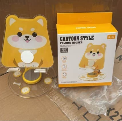 Cartoon Desktop Stand Foldable Telescopic Desktop Lazy Stand Live Streaming Portable ABS Transparent Desktop Phone Holder