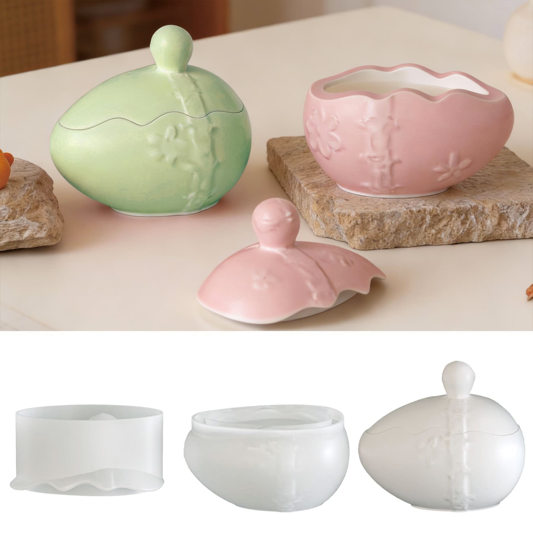 Easter Storage Jar Silicone Mold DIY Egg Painted Egg Flower Egg Candle Cup Ornament Plaster Mold