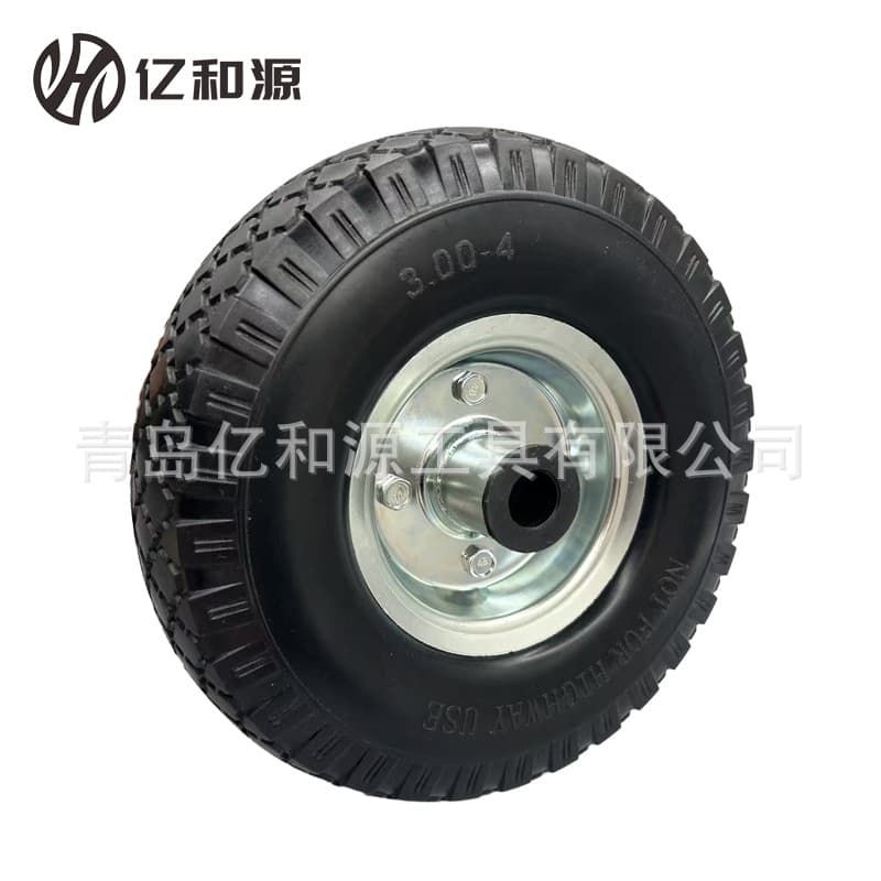 10inch Logistics Transport Trolley Wheels 3.00-4 Foam Solid Wheels Steel Hub No Inflation Required High Wear Resistance