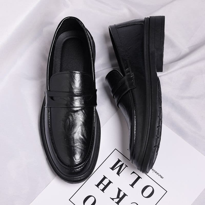 New Soft Leather Loafers for Men - Slip-On Casual British Style Leather Shoes for Wedding Groom Business Formal Wear