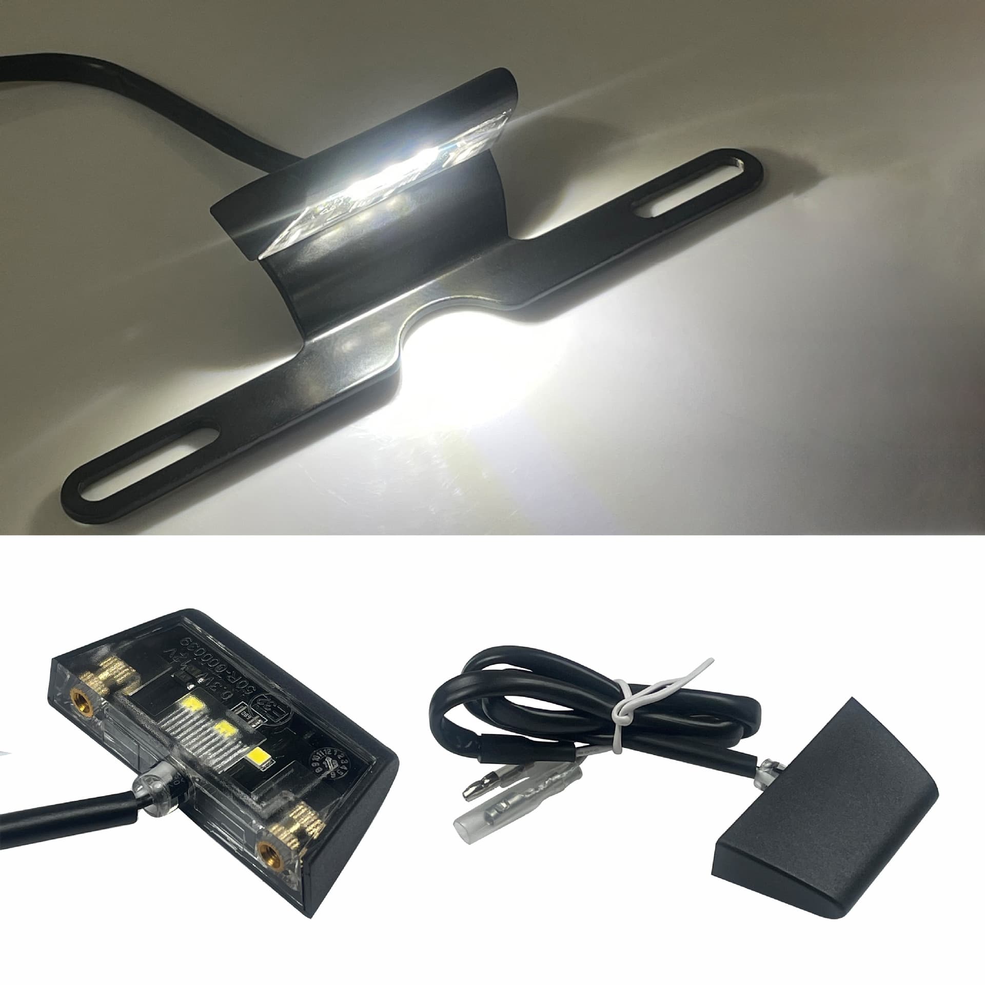 E32 Certified Motorcycle Tail Light LED License Plate Light Electric Scooter License Plate Light with Bracket