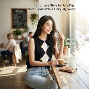 Diamond Pattern Floral Knit Vest Summer Short Sleeveless Top Wholesale Embroidered Contrast Diamond 3D Flowers