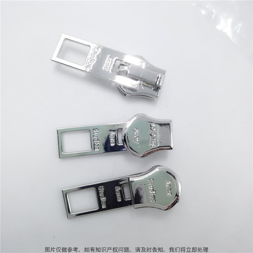 Zipper Head Set Leather Bag Accessories Nylon Resin Zipper Pull Tab Engraved Logo Zipper Lock Accessories