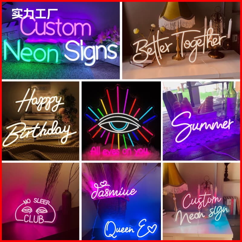 Trendy Neon Light Decoration for Bedroom Living Room Atmosphere Light Bar KTV Background Wall Creative Text Pattern Design
