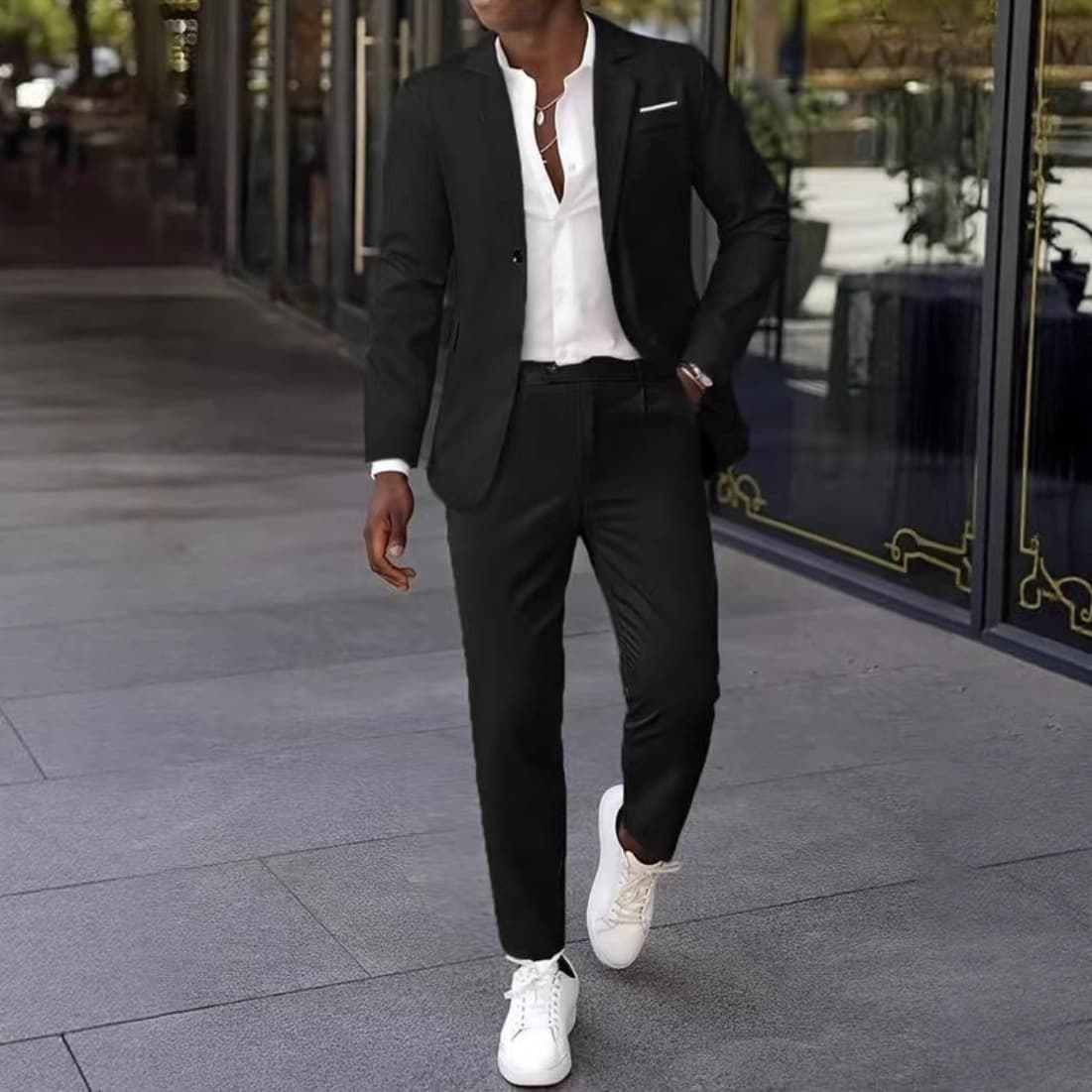 Upgraded Men's Suit Groom Wedding Attire Professional Formal Business Slim Fit Two-Piece Suit