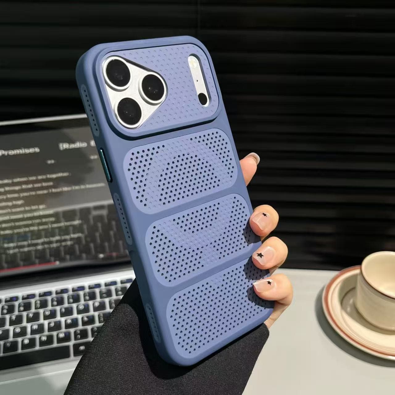 Honeycomb Heat Dissipation Skin-Friendly Magnetic Phone Case for iPhone 17 Pro Max, Apple 16, Full Coverage Large Hole Shell