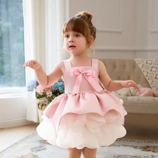 Cross-border Little Girl Baby Birthday First Birthday Dress Children's Banquet Performance Dress Cute Princess Dress