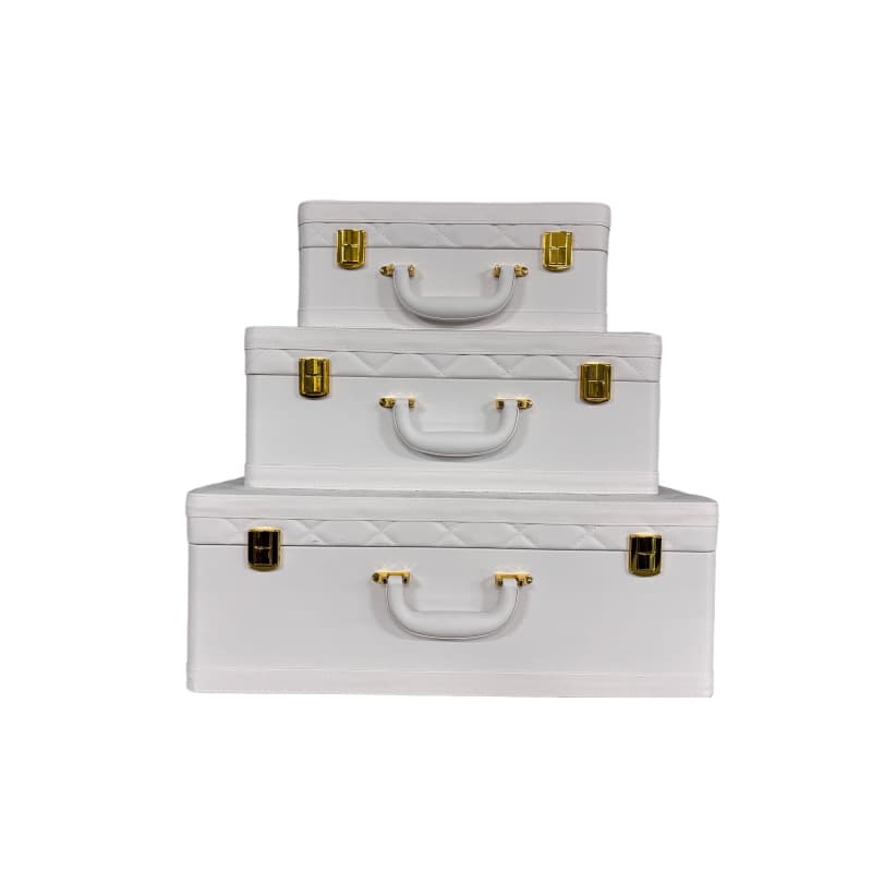 Light luxury wooden leather portable suitcase photography props storage box model room cloakroom home storage storage