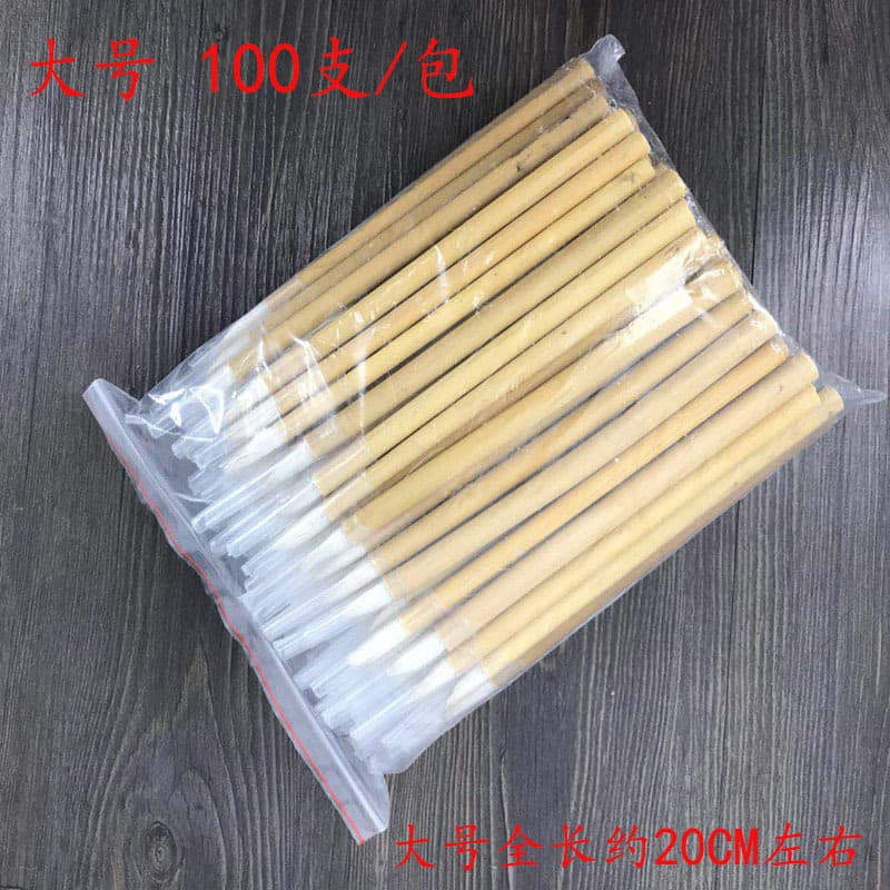 Industrial paint brushes, disposable cheap brushes with bamboo handles, large, medium, and small white cloud wool brushes wholesale.