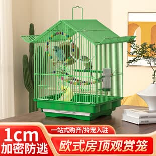 Hanging Bird Villa with Handle for Indoor Use, Dense Bar Bird Cage for Parrots, Zebra Finches, and Pearl Birds, Simple Design