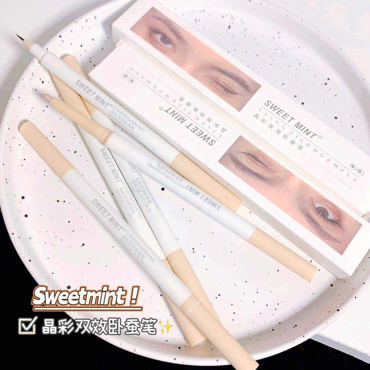 SWEET MINT Crystal Color Double-ended Silkworm Pen Outline Shadow Pen Matte Natural Eyelid Pen Highlighting Pen