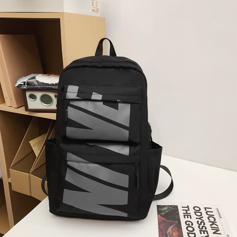 Cross-border Korean-style backpack, simple and versatile large-capacity backpack, street trend lettered casual backpack