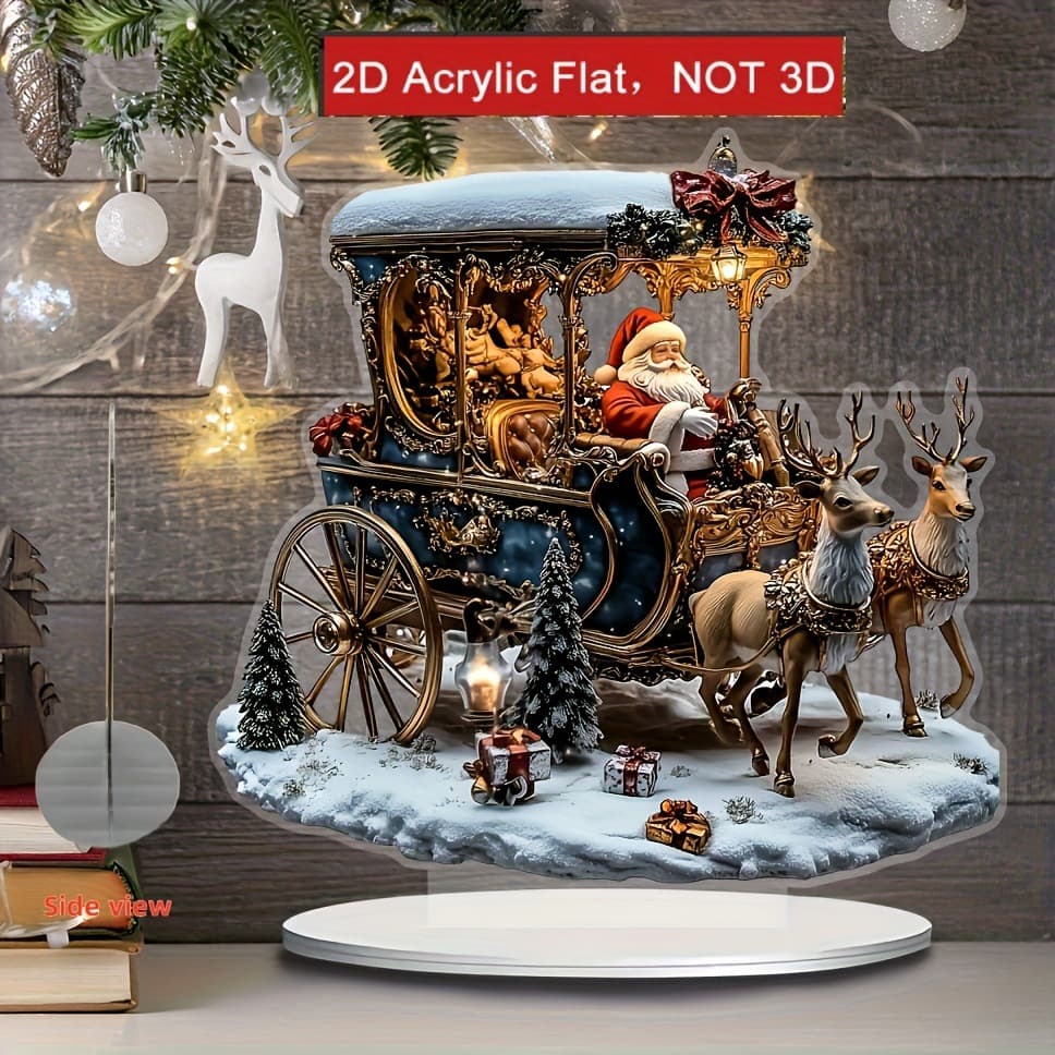 Cross-border new product Santa Claus desktop decoration home office 2D acrylic decorative ornaments Christmas decorations