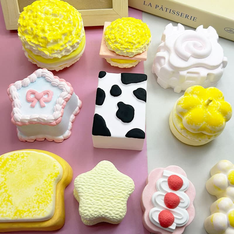 Squeeze Toy Silicone Mold Cow Print Strawberry Cake Pumpkin Bread Cake Decoration Baking Tool Gypsum Soap Mold