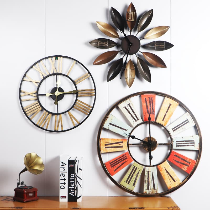 European-Style Best-Selling Wall Clock Vintage Roman Clock Silent Clock for Living Room Creative Decorative Iron Wall Clock