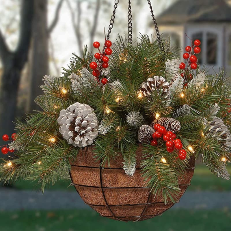Cross-border new product festive Christmas decoration hanging basket Christmas Hanging Decor Christmas atmosphere hanging