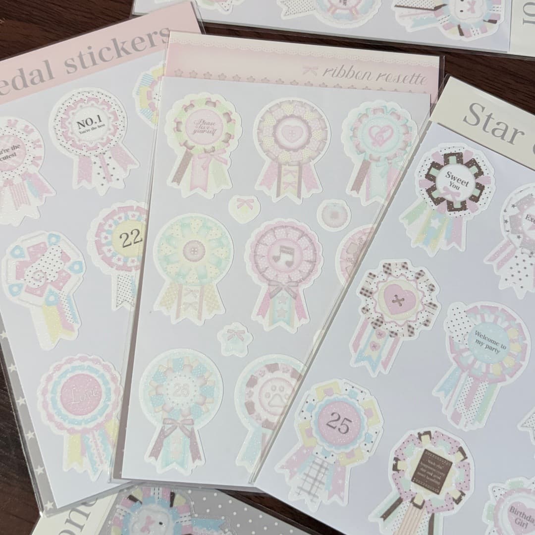 Original Ins-style Korean glitter sand badge sticker, journal decoration, transparent frosted shiny lace badge sticker