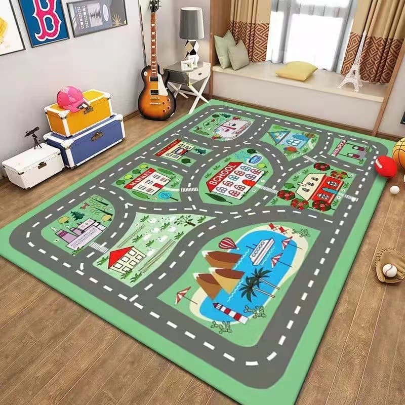 Children's Cartoon Educational Game Carpet 3D Printed Carpet Climbing Mat Bedroom Living Room Carpet Floor Mat Cooling Foot Mat