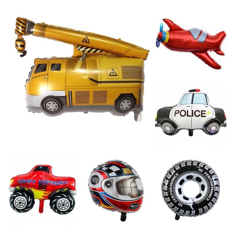 Cross-Border Transport Vehicle Engineering Train Car Aluminum Foil Balloon Children's Birthday Toy Party Car Aluminum Foil Balloon