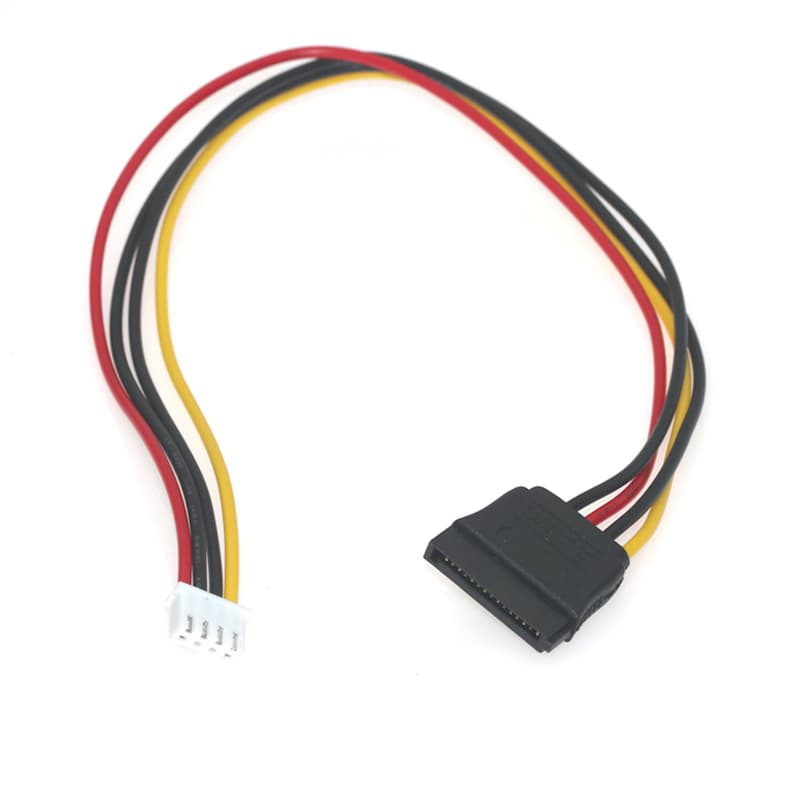ITX power cable, SATA 15P female to small 4P female XH 2.54, floppy drive motherboard power and data conversion cable.