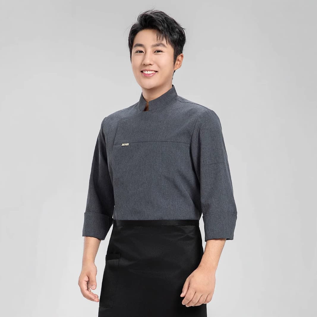 Catering chef work clothes men's long-sleeved autumn and winter hotel restaurant kitchen baking cake shop female chef uniforms elastic
