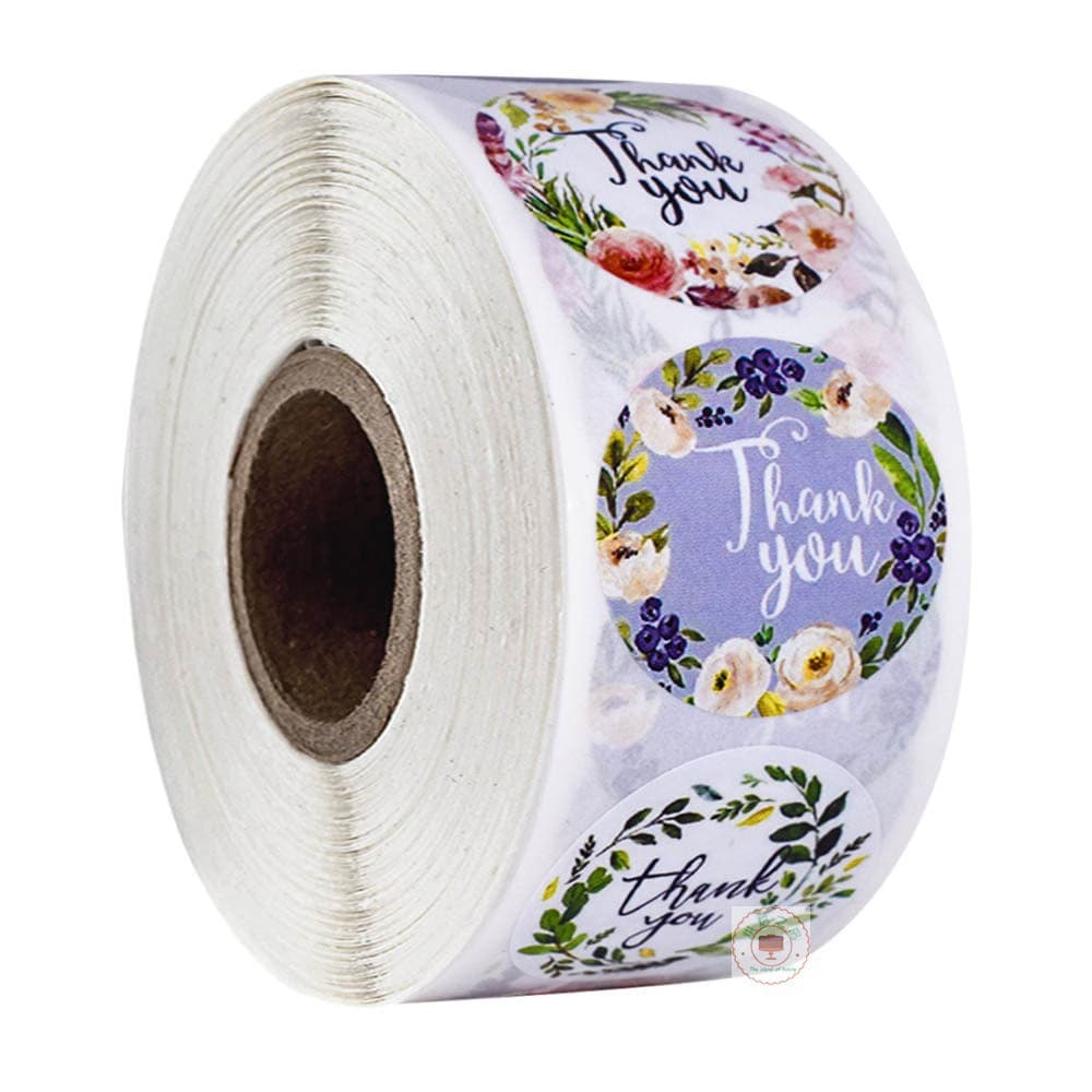 500/roll decorative stickers label baking sealing stickers gift decorative adhesive Thank you flower stickers