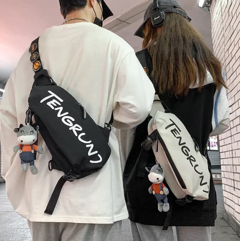 Men's Bag Fashion Crossbody Bag Backpack for Men Small Niche Sports Casual Bag Women's Single Shoulder Bag Personality Japanese Style Chest Bag