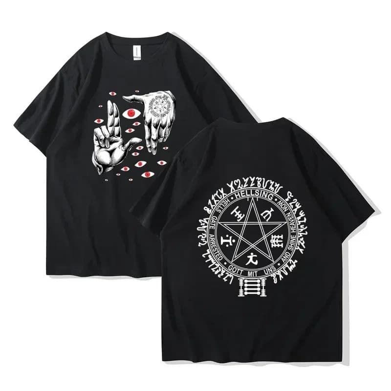 Anime Hellsing Ultimate T-shirts Men's Clothing Graphic Manga