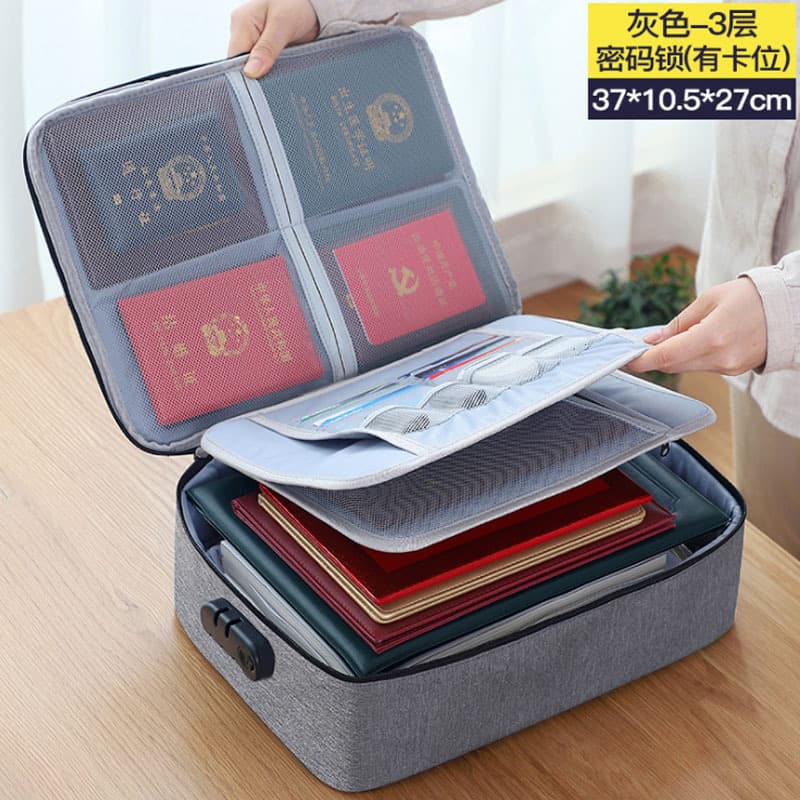 Waterproof Travel Document Storage Bag Large Capacity Family Use Certificate File Organizer Card Passport Holder