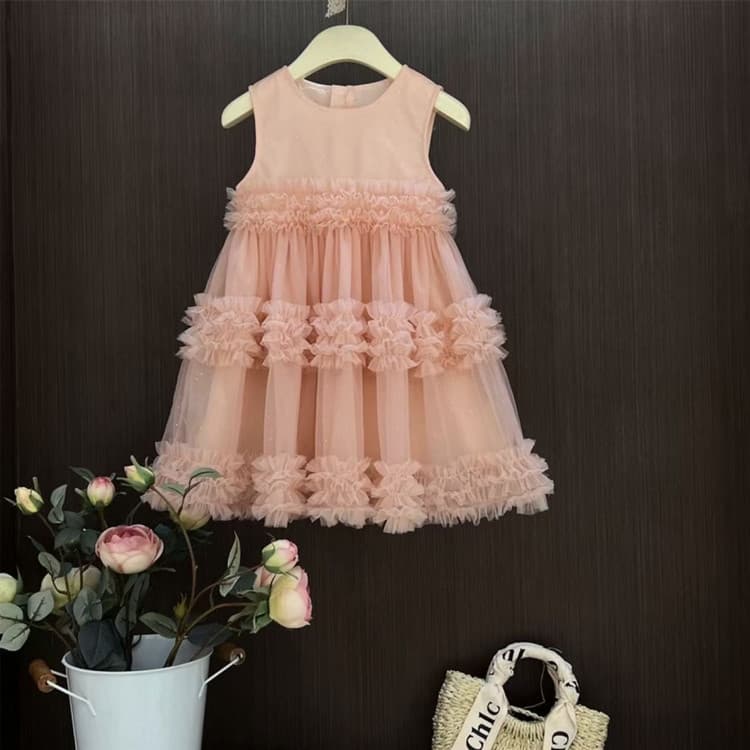 Girls Princess Dress Summer Puffy Vest Dress 2026 New Three-Color Children's Gown Cake Dress