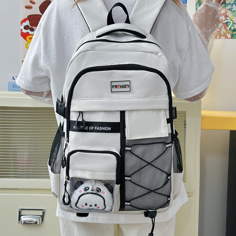 Japanese Retro Workwear Style Middle School Student Backpack, Ergonomic Spine Protection, Large Capacity for High School Girls and Boys