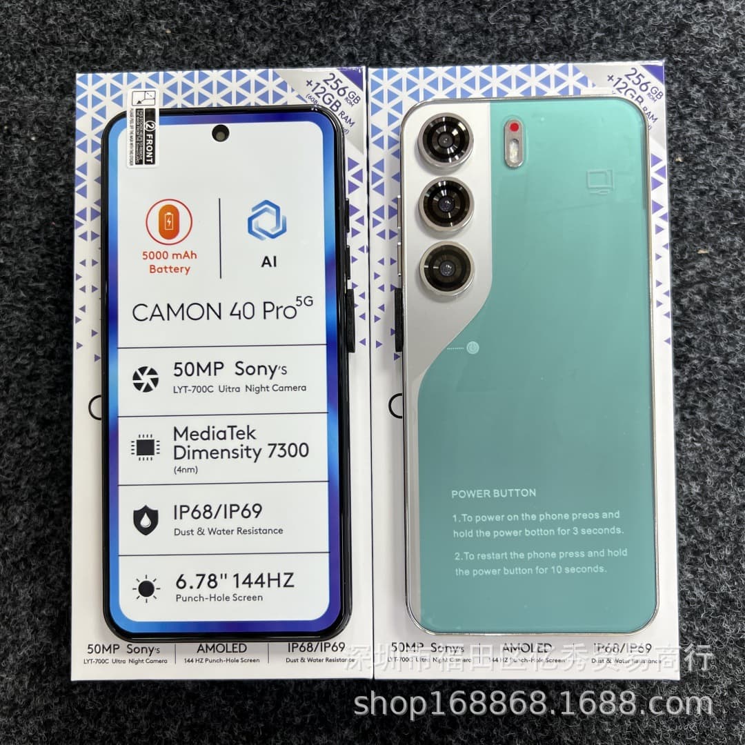 New Cross-Border Smartphone CAMON40 Pro 16+512G International Version High-Definition Smartphone Wholesale