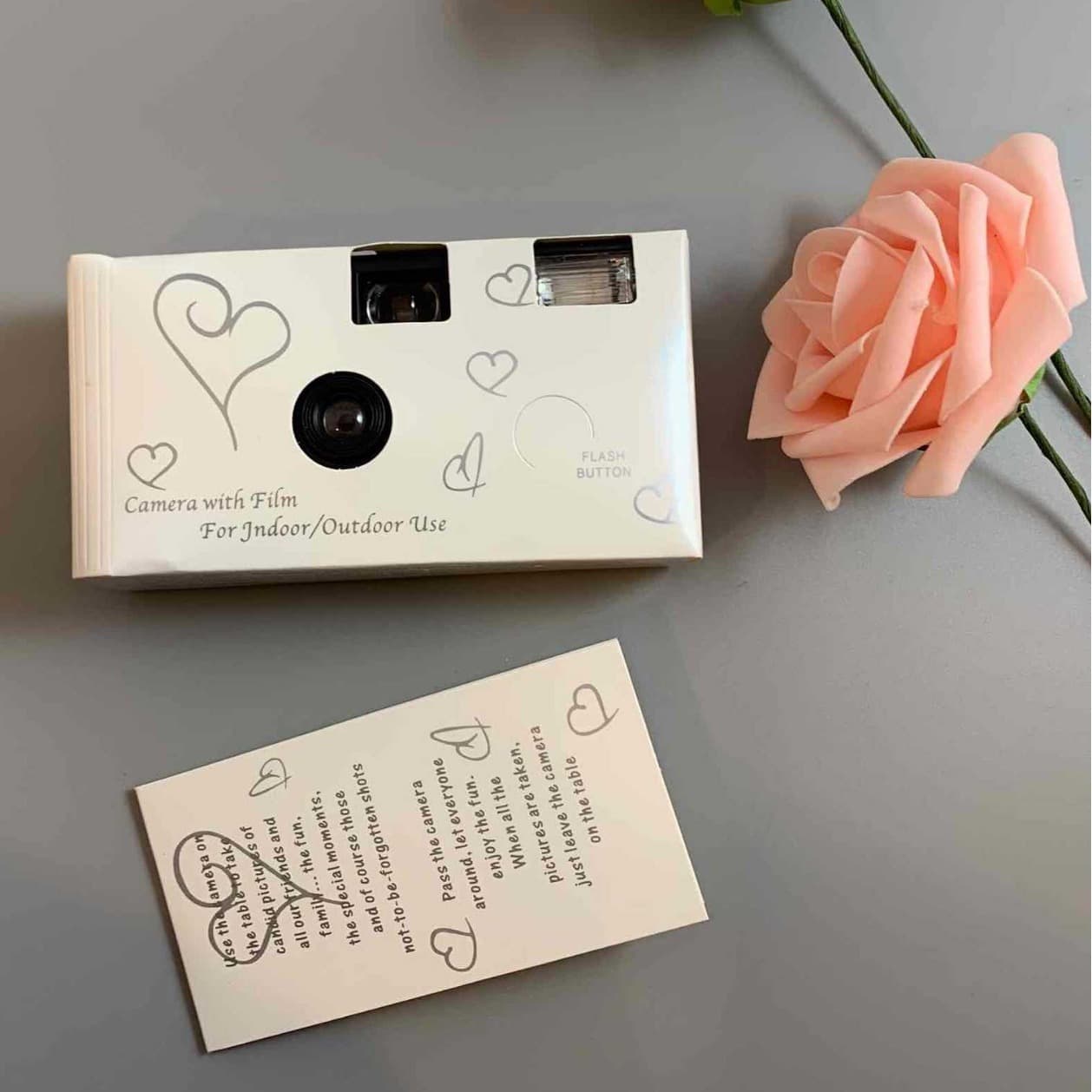 New export disposable film camera with options for 12/17/27 exposures, customizable with client LOGO patterns.