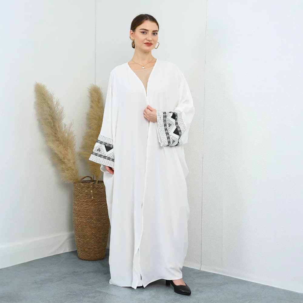F418 Women's Cross-Border Embroidered Loose Plus Size Long Dress Fashionable Outerwear Embroidered Loose Dress