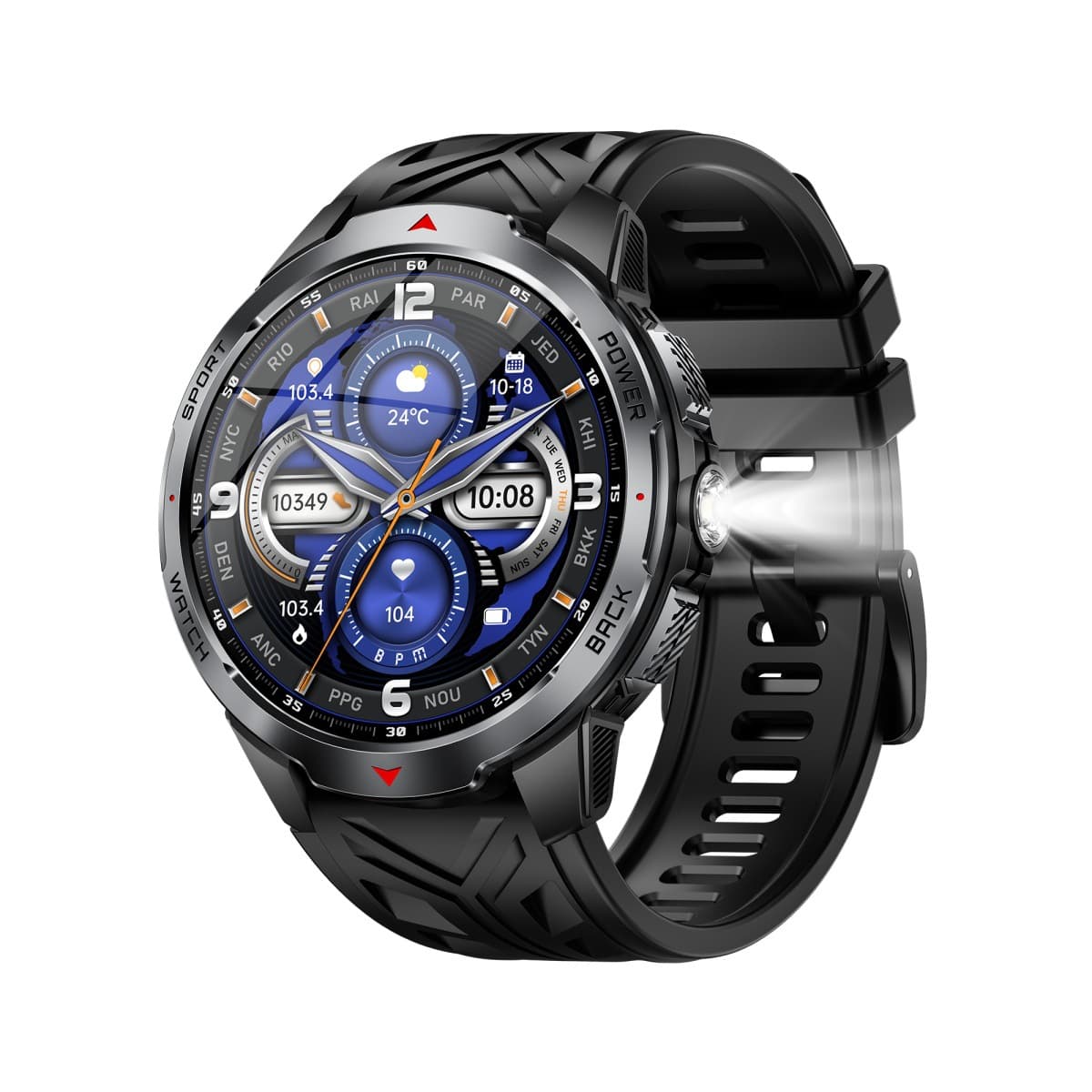 KT88 Three-Proof Smart Watch 1.7-Inch Bluetooth Call LED Light Super Long Standby 3ATM Waterproof Smart Watch