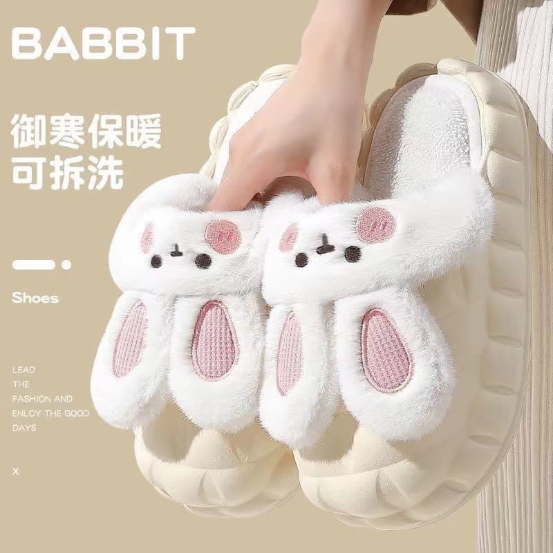 New Women's Slippers Winter Waterproof Non-Slip Thick Sole Ultra-Soft Indoor Warm Cotton Shoes Durable