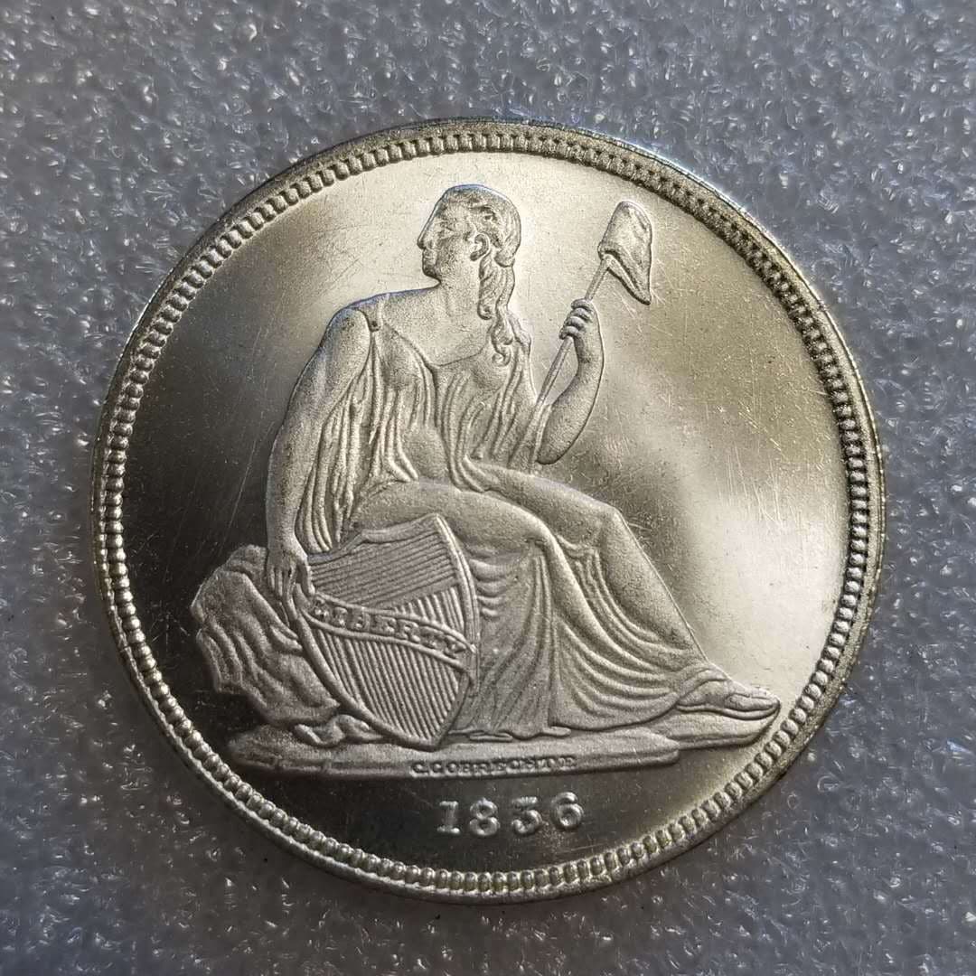 Antique Craft 1856 Brass Material P American Liberty UNC Silver Dollar #1939