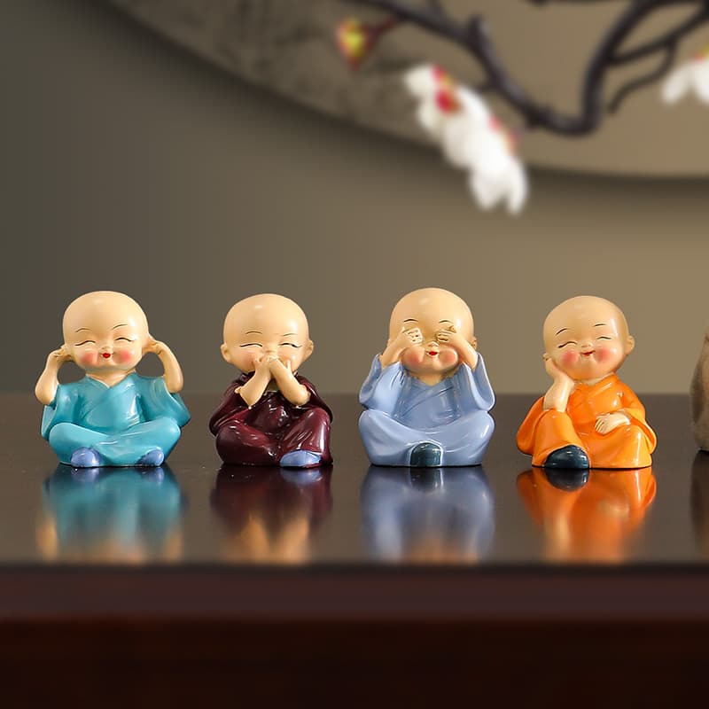 Zen four little monk tea table decorations tea pet accessories decoration tea table coffee table office desktop small furnishings