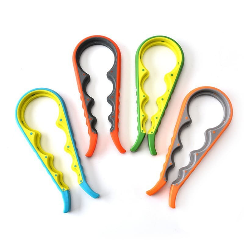 Plastic Anti-slip Bottle Cap Twister, Household Multi-size 4-in-1 Multi-functional Easy-to-use Bottle and Can Opener