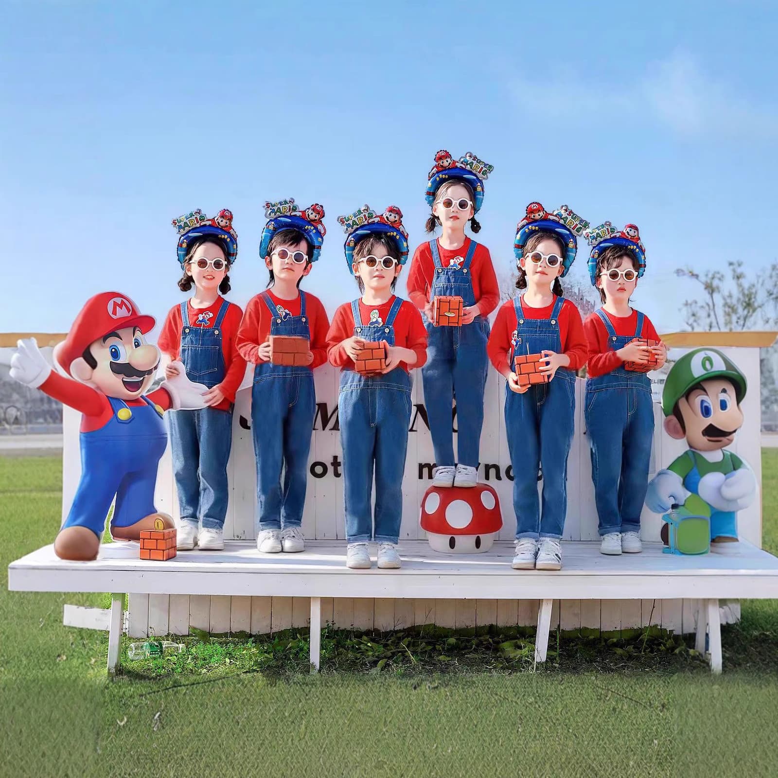 New Year's Day Mario cos costume children's dopamine Halloween Super Mario costume cosplay costume