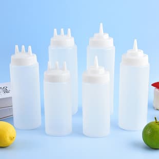 Plastic Salad Dressing Squeeze Bottle, Household Kitchen Sauce Bottle, Salad Oil Bottle, PE Material, Jam Container