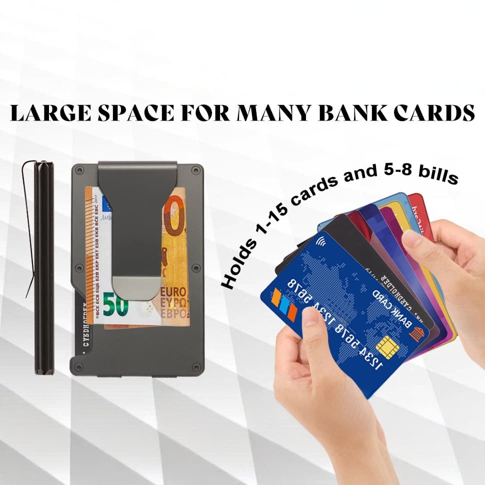 Aluminum alloy RFID anti-theft card holder, large-capacity credit card holder, unisex and thin card holder, cross-border boutique