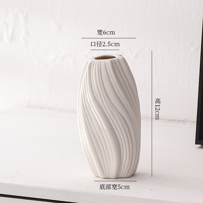 Wholesale Ceramic Small Vase Desktop Entryway Living Room Decoration Dried Flower Artificial Flower Arrangement Drop Shipping