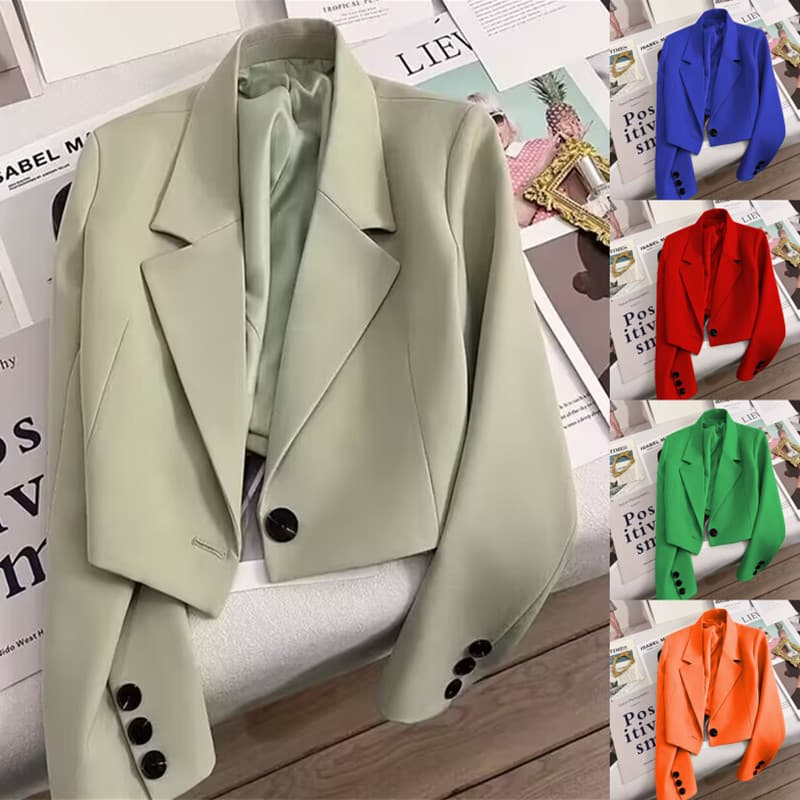 Short Blazer for Women Petite 2026 Spring Autumn Emerald Green New Season Student Versatile Casual Jacket